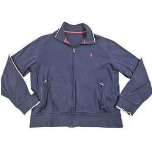 Ralph Lauren Full Zip Track Jacket XL Navy Embroidered Pony‎ Sport Prep